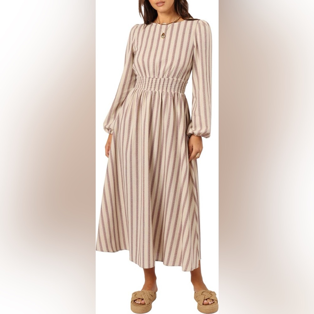 Petal & Pup Jimi Stripe Long Sleeve Maxi Dress Medium NWI
